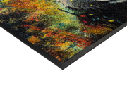 Eckansicht der Fußmatte mit Pandabär und buten Farben