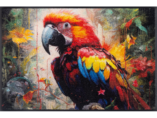 Fußmatte mit Papagei und bunten Farben