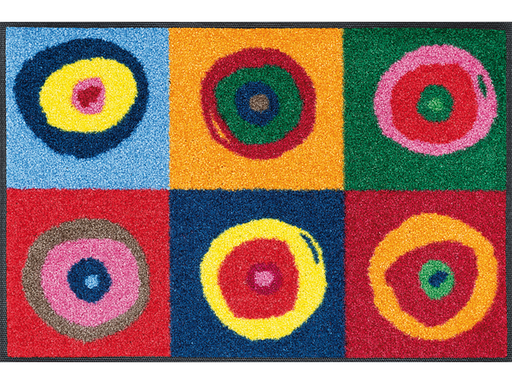 Fußmatte mit runden Kreisen in bunten Farben