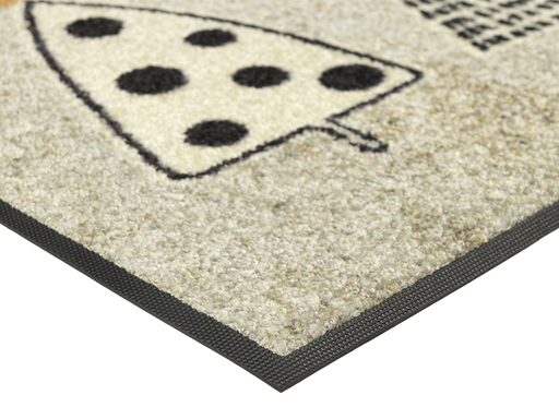 Eckansicht der Fußmatte mit drei Weihnachtsbäumen in beige