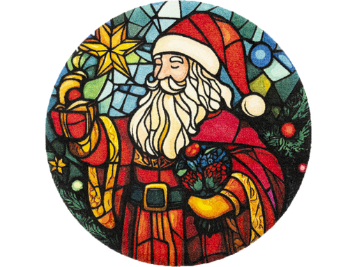 randlose Fußmatte mit buntem Weihnachtsmann Motiv