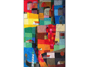 bunte Fußmatte mit Häusern