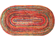 Fußmatte in Sonderform mit rot-bunten Punkten