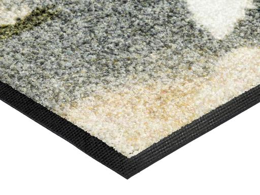 Eckansicht der Fußmatte mit Fischreiher in Teichlandschaft