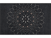 Fußmatte mit rosa weißem Mandala auf dunkelgrauem Hintergrund