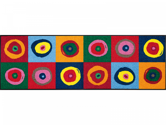 Fußmatte mit runden Kreisen in bunten Farben