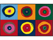 Fußmatte mit runden Kreisen in bunten Farben