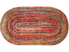 Fußmatte in Sonderform mit rot-bunten Punkten