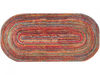 Fußmatte in Sonderform mit rot-bunten Punkten