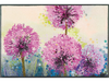 Fußmatte mit lilafarbenen Blumen