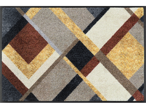 Fußmatte in Brauntönen mit geometrischem Liniendesign