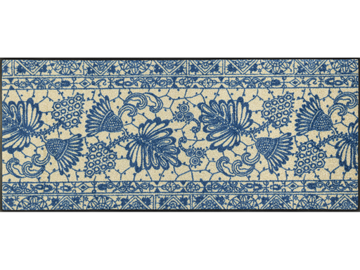 Läufer mit blauem floralem Design