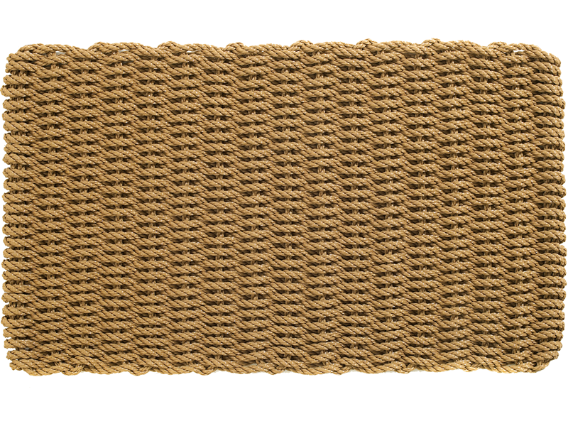 sandfarbene gewobene Fußmatte