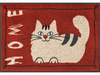 rote Fußmatte mit Katzenmotiv und Schrift "HOME"