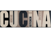 Fußmatte mit Schriftzug "CUCINA" in Brauntönen