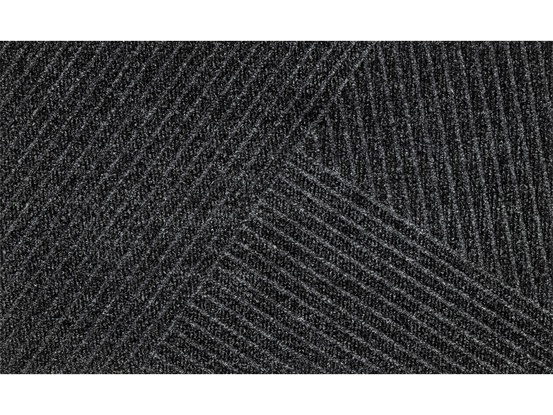 dunkelgraue Fußmatte mit Linienstruktur
