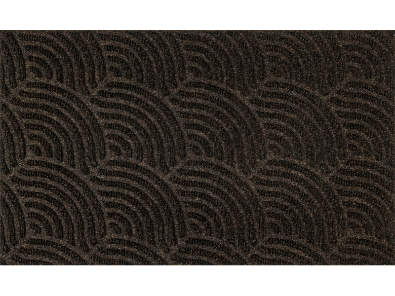 Fußmatte mit dunkelbraunen, halbrunden Linien