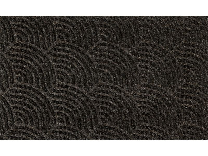 Fußmatte mit dunkelbraunen, halbrunden Linien
