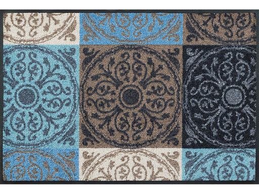Fußmatte mit runden Ornamenten und Blöcken