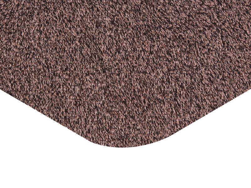 Eckansicht der Fußmatte in Farbe Kaffee