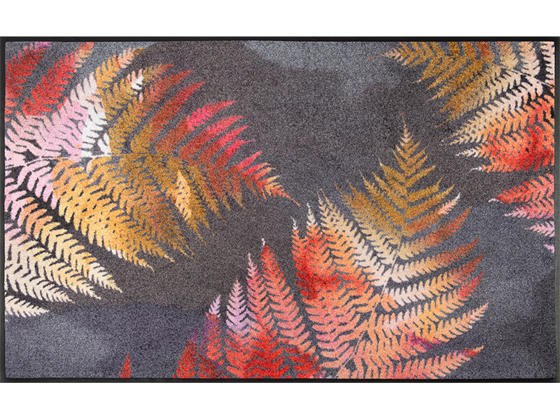 Fußmatte mit bunten Blätterfarnen
