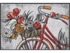 Fußmatte mit Fahrrad und Blumenkorb