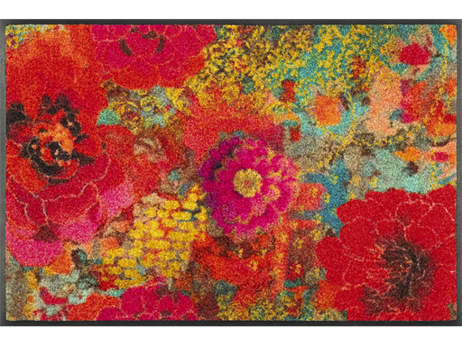 Fußmatte mit rotem Blumenmotiv