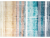 Fußmatte mit beige-blauen Streifenmuster