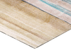 Eckansicht der Fußmatte mit beige-blauen Streifenmuster