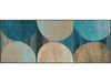 Fußmatte mit kreisförmigem Muster in Beige und Blau