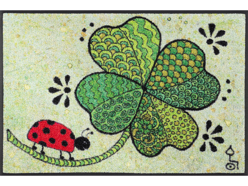 Fußmatte mit Klee und Marienkäfer