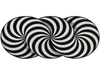 Fußmatte in Sonderform mit schwarz-weißem 3D Effekt