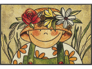 Fußmatte mit einem Mädchen und Blumen Hut