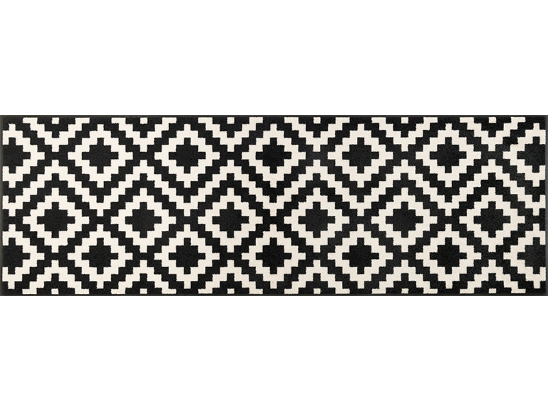 schwarz-weiß gemusterte Fußmatte