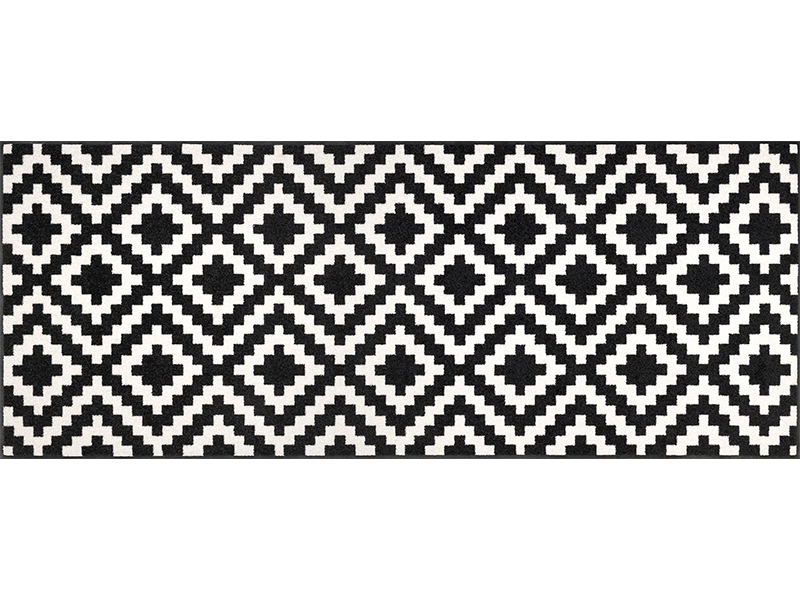 schwarz-weiß gemusterte Fußmatte