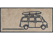 beige Fußmatte mit Van und Surfboard