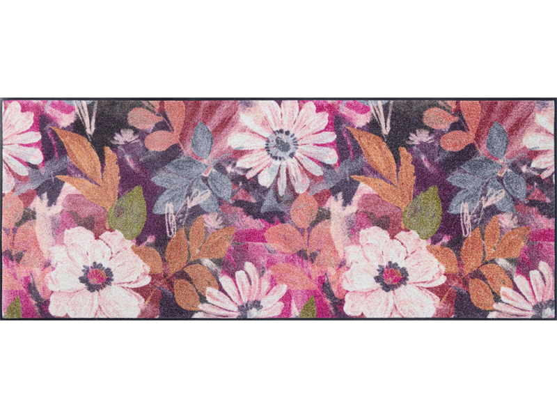 Fußmatte mit pink, rosaroten Blumen