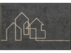 Fußmatte in grau mit gezeichneten Häusermotiven