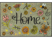 Fußmatte mit Blütenmotiven, Biene und Schriftzug "Home"