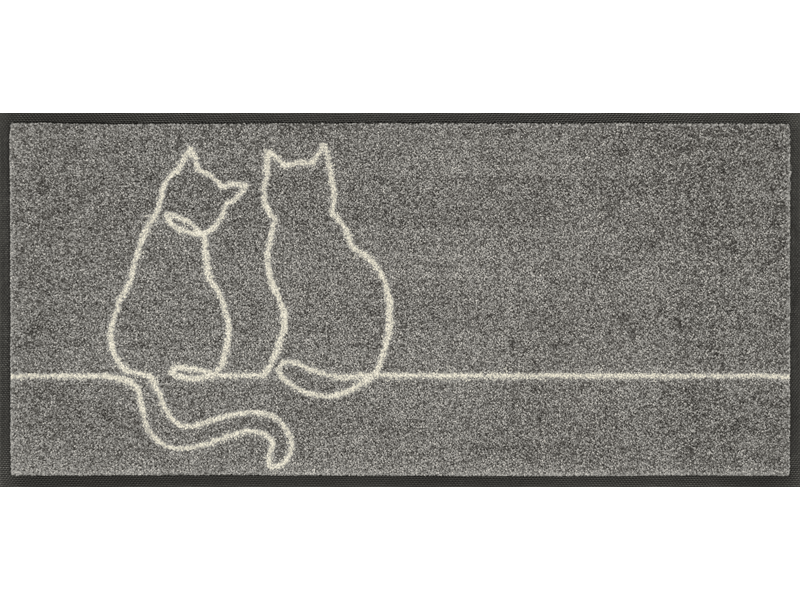 Fußmatte mit Katzenformen in grau