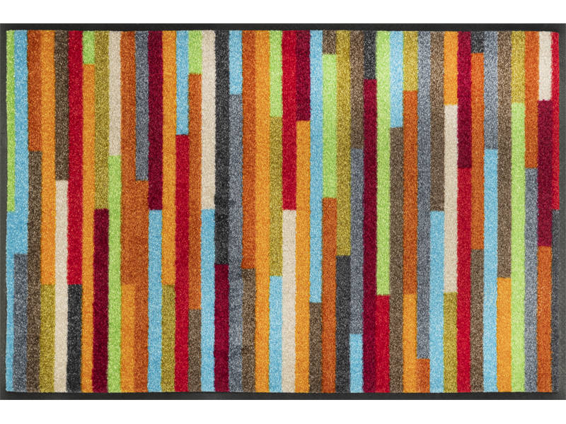 wash dry Deurmat, Mikado Stripes Nature 60 x 240 cm, binnen, wasbaar, kleurrijk