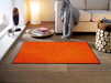 Fußmatte in Orange im Wohnzimmer