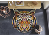 Fußmatte mit buntem Mandala-Tiger im Garderobenbereich