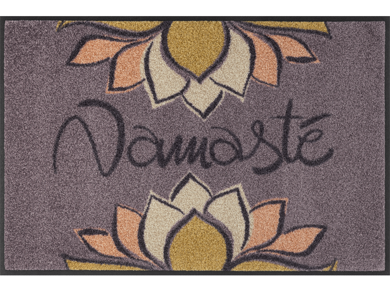 Fußmatte in violett mit Aufschrift "Namasté"
