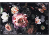 Fußmatte in schwarz mit rosaroten Rosenblüten