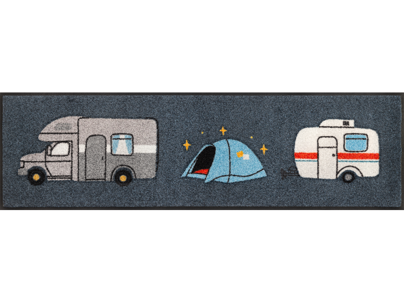 Fußmatte mit Wohnwagen