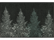 Fußmatte mit grün-weißen Bäumen