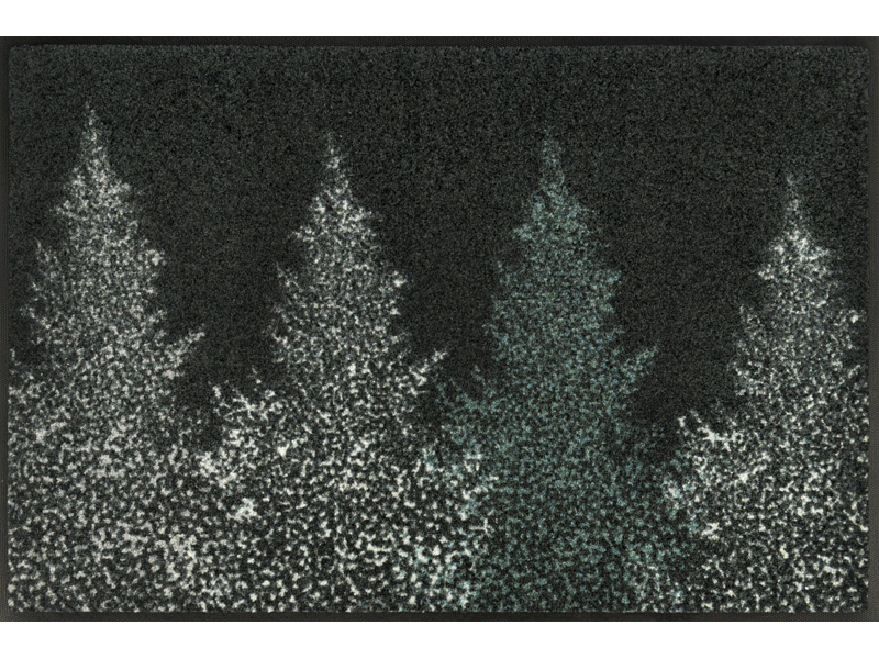 Fußmatte mit grün-weißen Bäumen