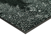 Eckansicht der Fußmatte mit grün-weißen Bäumen