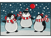 Fußmatte mit drei Pinguine mit rotem Schal